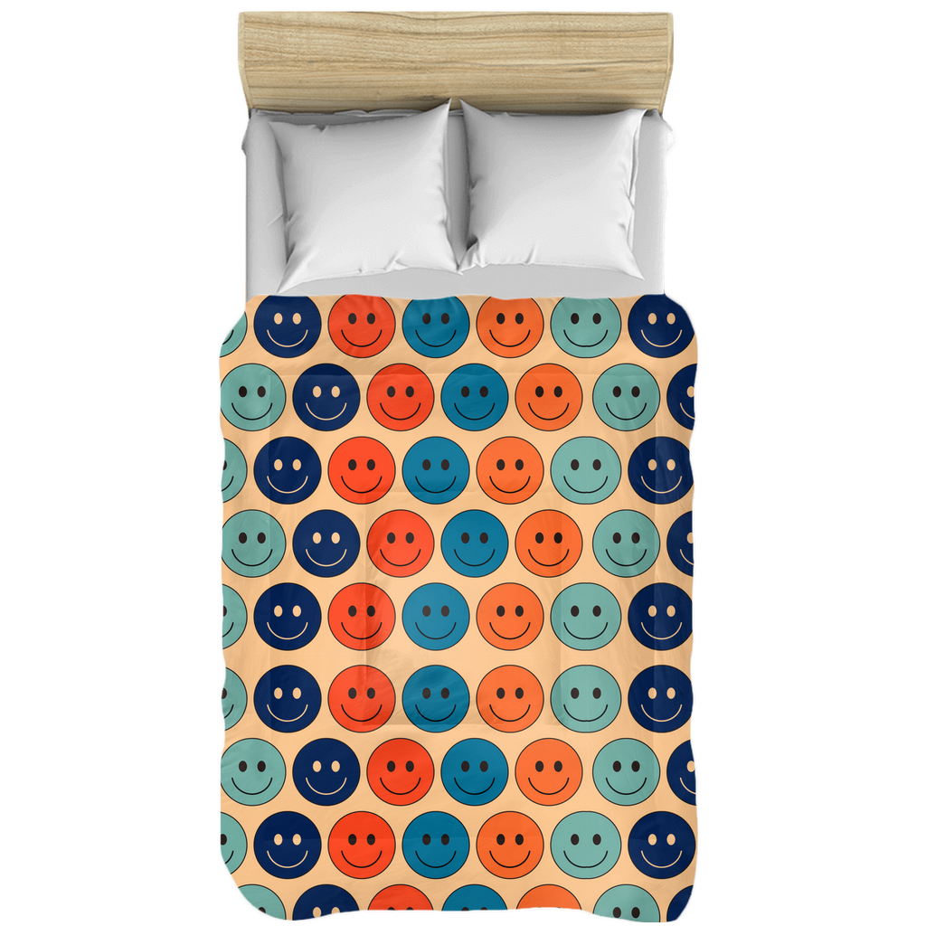 silly colorful retro smiley Comforter boho comf