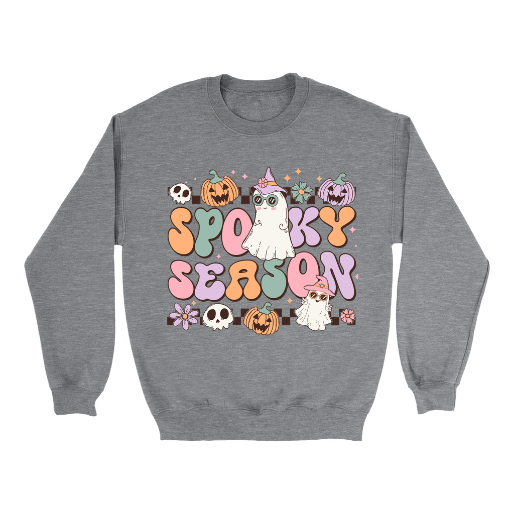 Retro Spooky Season Sweatshirts, trendy Halloween Sweatshirts