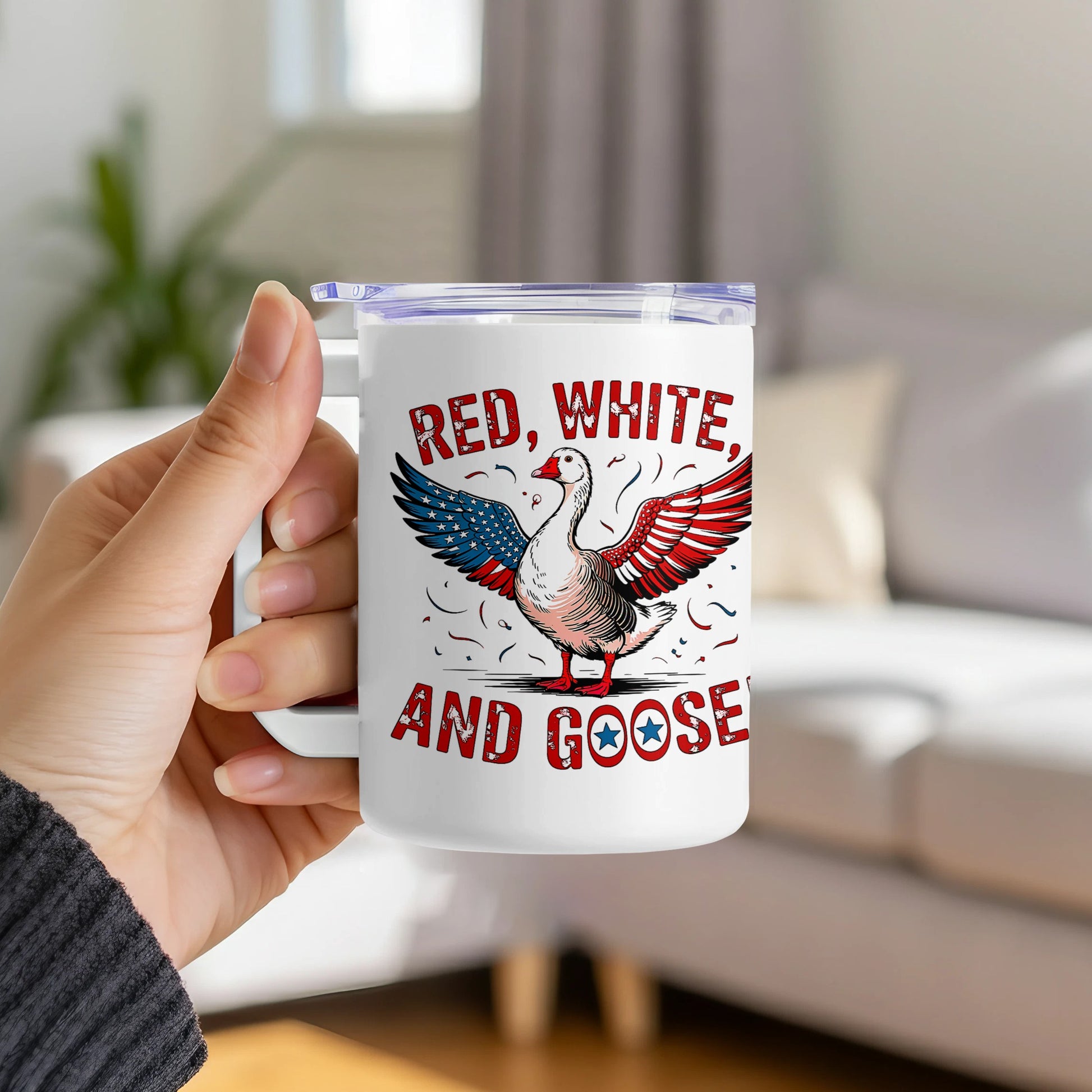 Red White and Goose Mug Vibrant Patriotic Design Mug product type