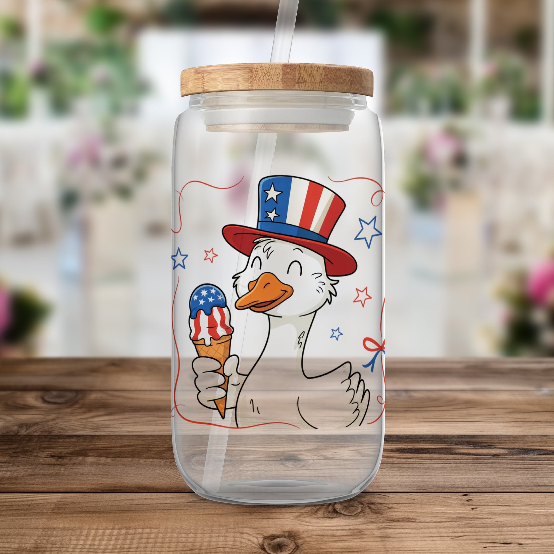Patriotic Goose Enjoying Ice Cream Drinkware product type