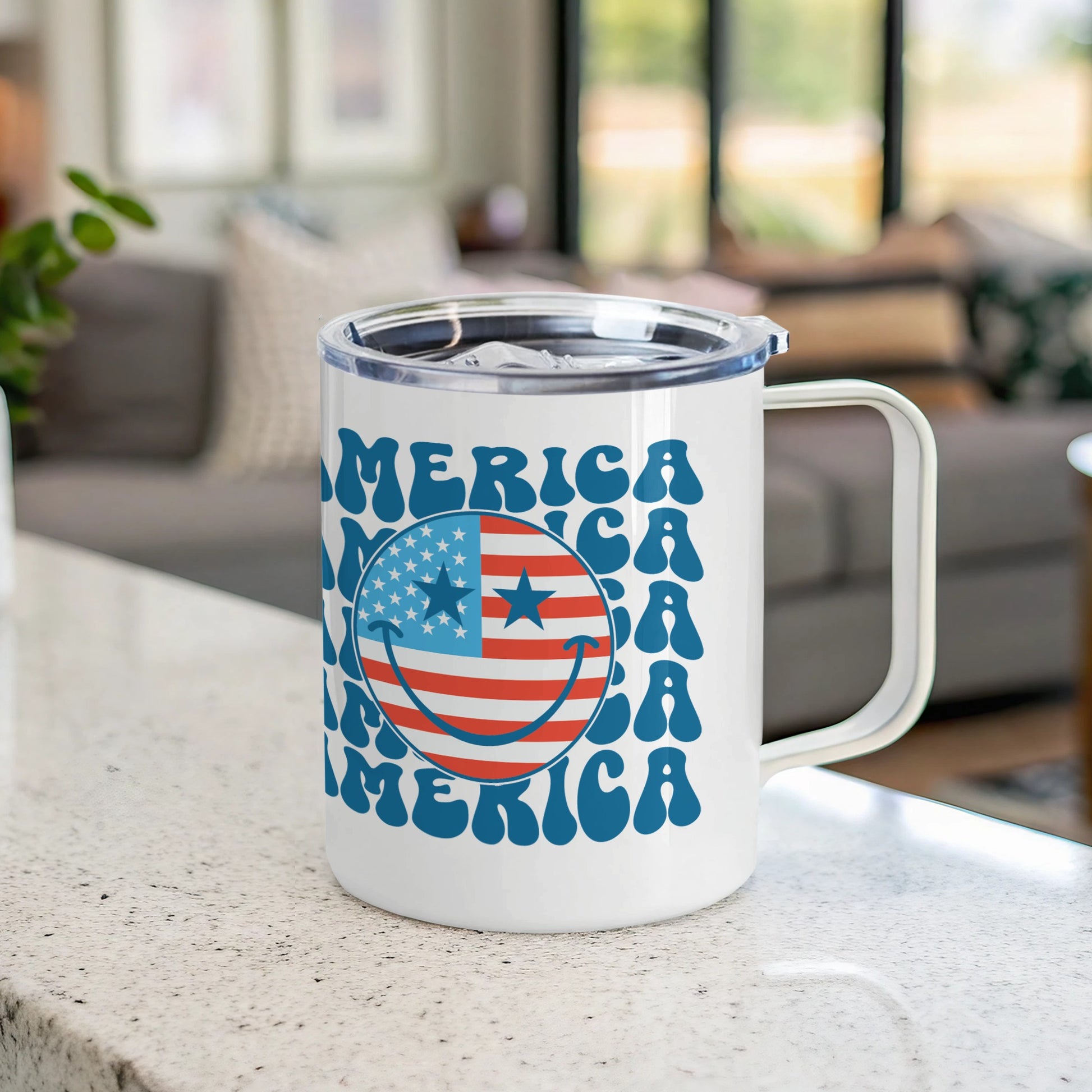 Stylish America Themed Smiley Face Mug Drinkware Product