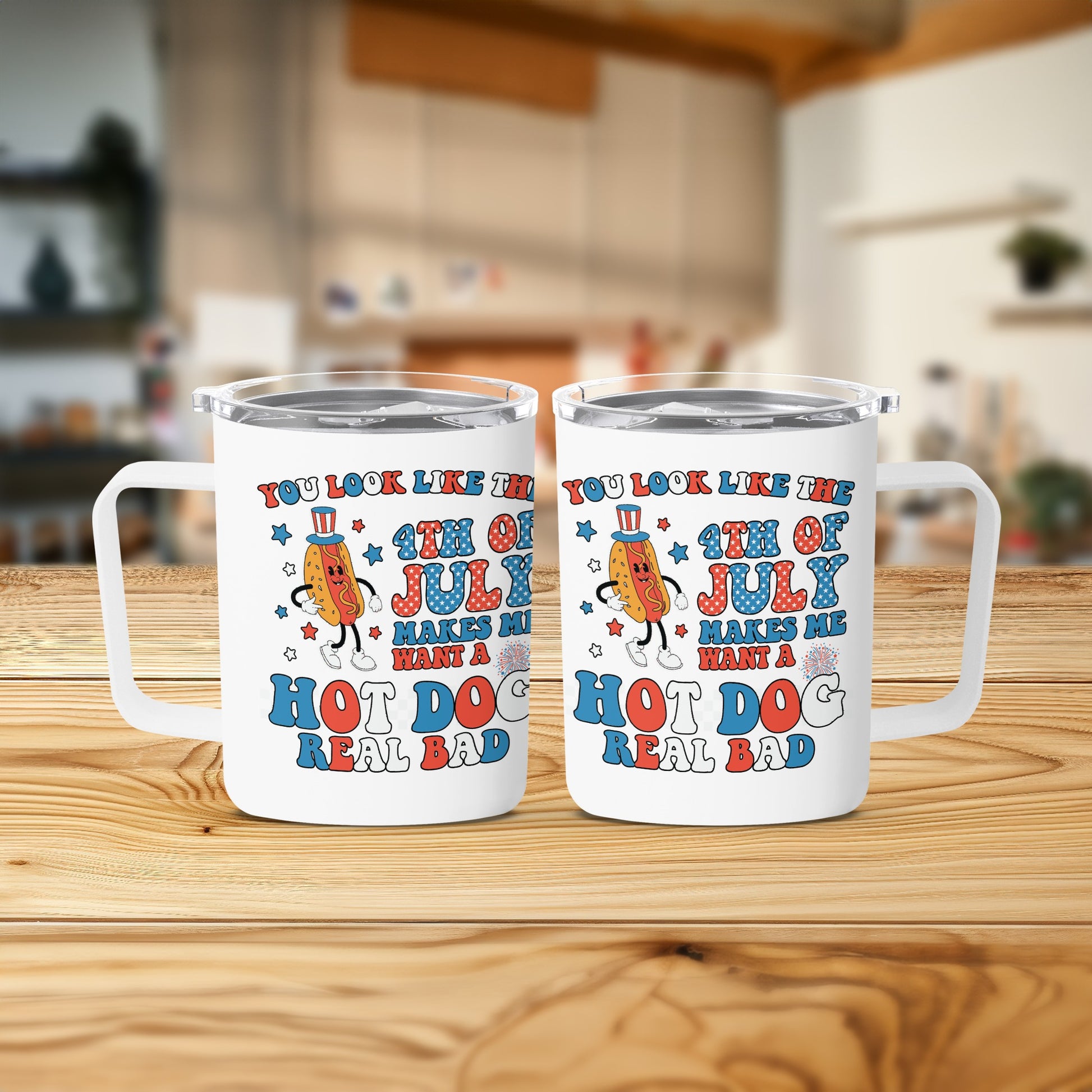 4th of July Hot Dog Graphic Mug for Patriotic Celebration Product