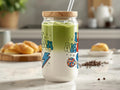 Fun and Colorful Glass Tumbler with Straw product type