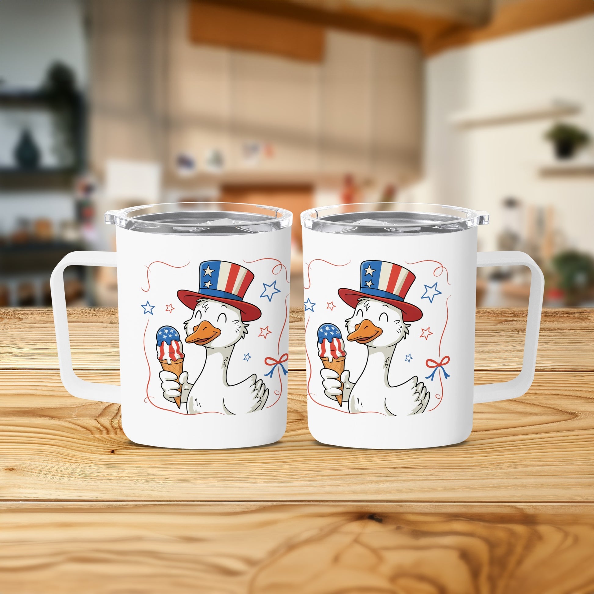 Patriotic Goose with Ice Cream Print Mug product
