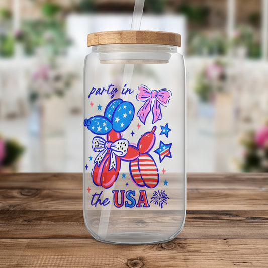 Party in the USA Balloon Style Drinking Jar product