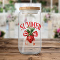 Summer Vibes Strawberry Print Drinking Jar product type