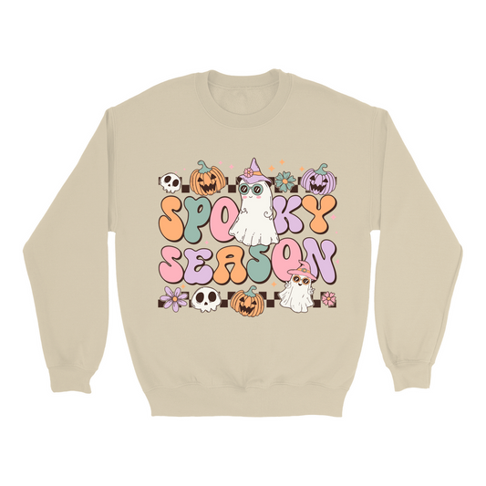 Retro Spooky Season Sweatshirts, trendy Halloween Sweatshirts