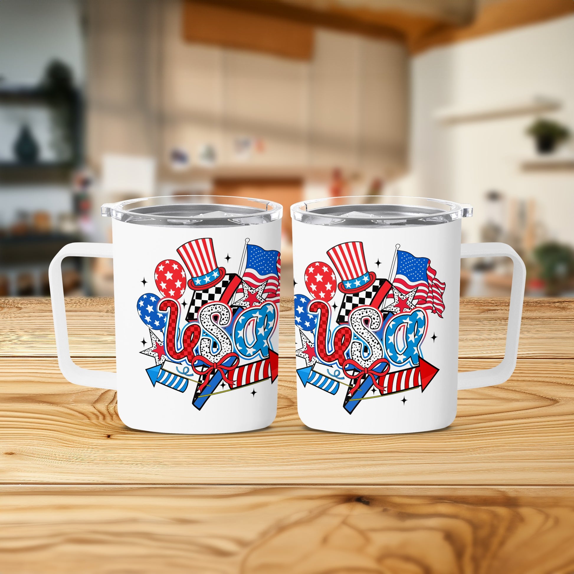 Patriotic USA Themed Design White Ceramic Mug product