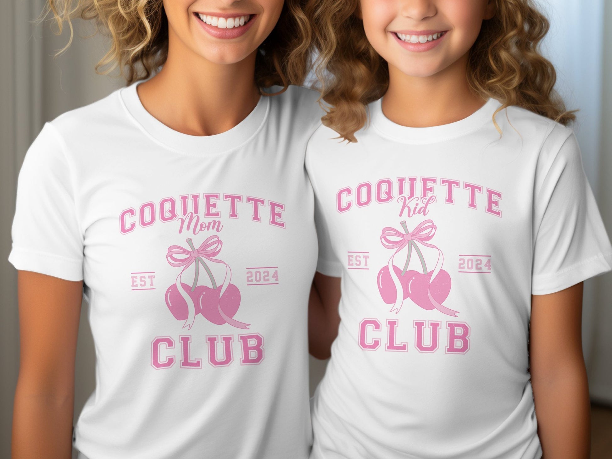 Mom and Me Coquette Club T-Shirt, Mama and Mini Matching Shirts, Pink Bow, Est 2024, Gift for Mothers