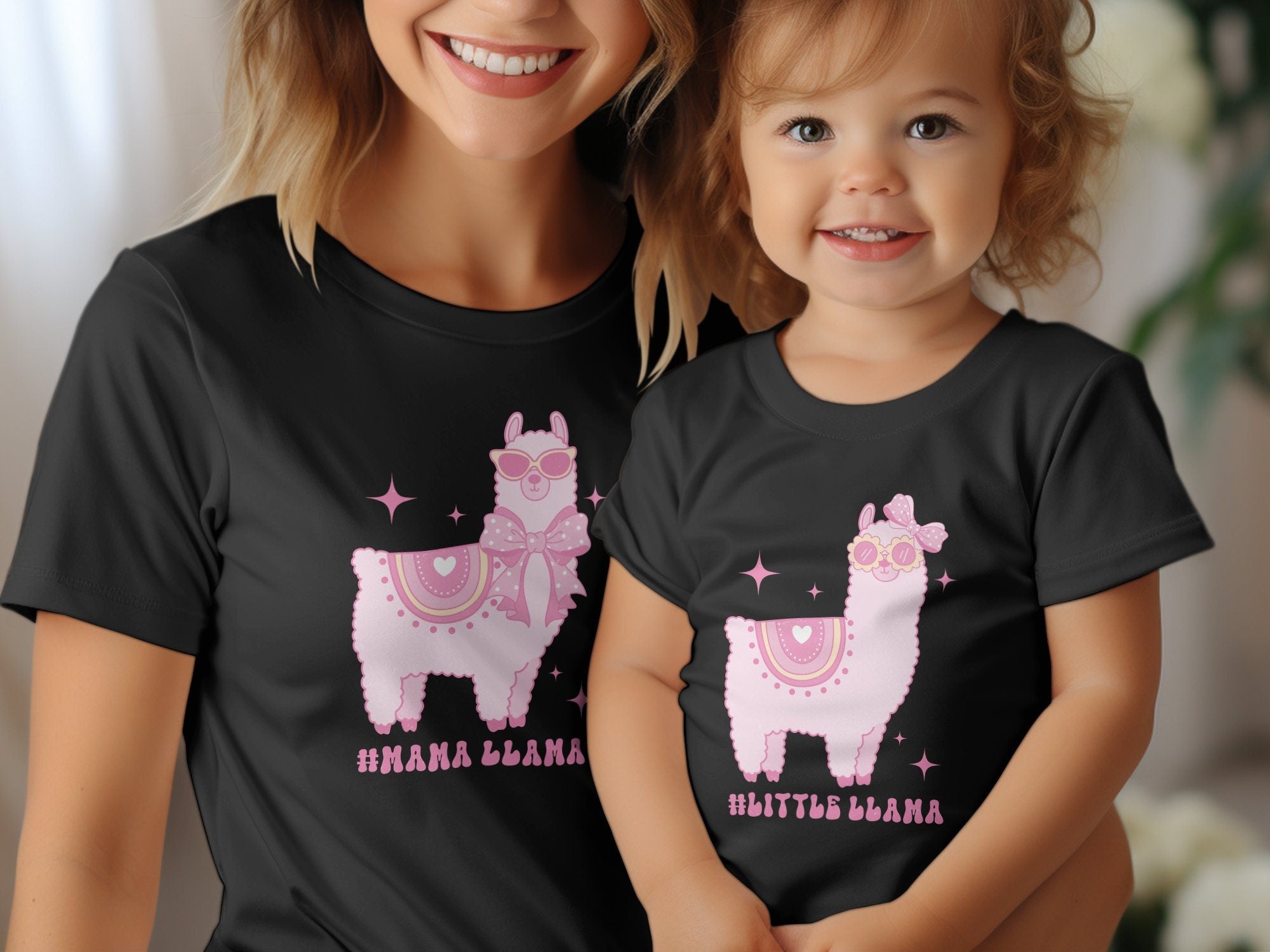 Mama Llama T-Shirt, Mom and Me Matching Tees, Cute Coquette Shirts, Mama and Mini, Mother's Day Gift