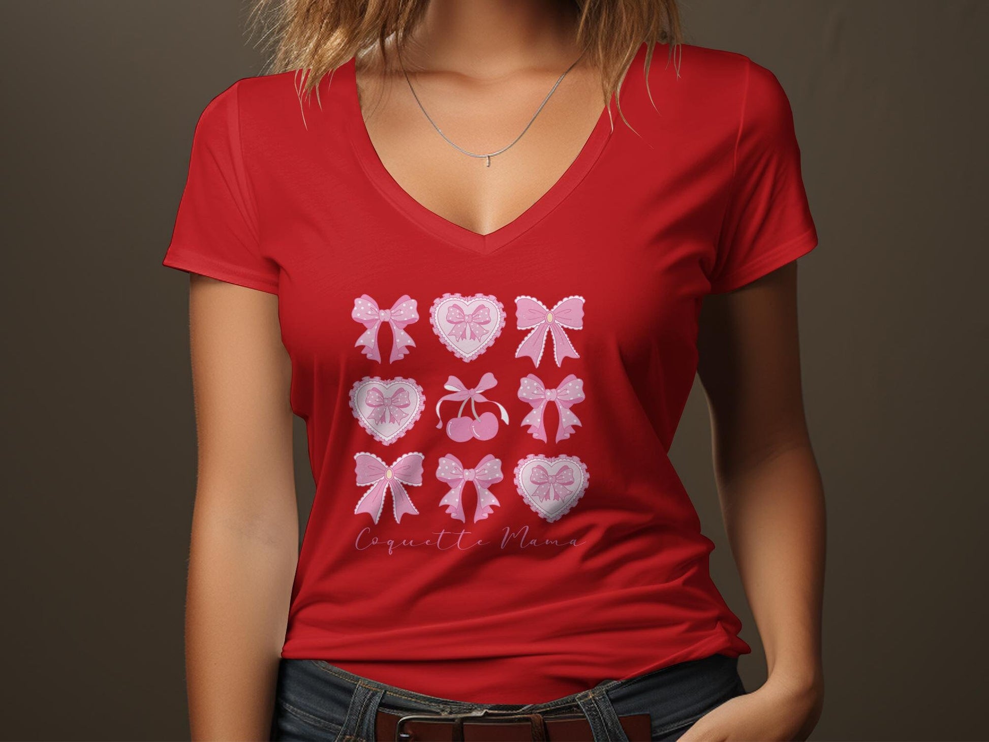 Mama and Mini Coquette T-Shirts, Mommy and Me Matching Outfits, Pink Bow Heart Tees, Mother Daughter Gift