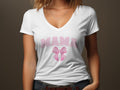 Mama Coquette Pink Bow T-Shirt, Mommy and Me Matching Outfit, Mama and Mini Tee, Mother's Day Gift, Casual Cotton Shirt