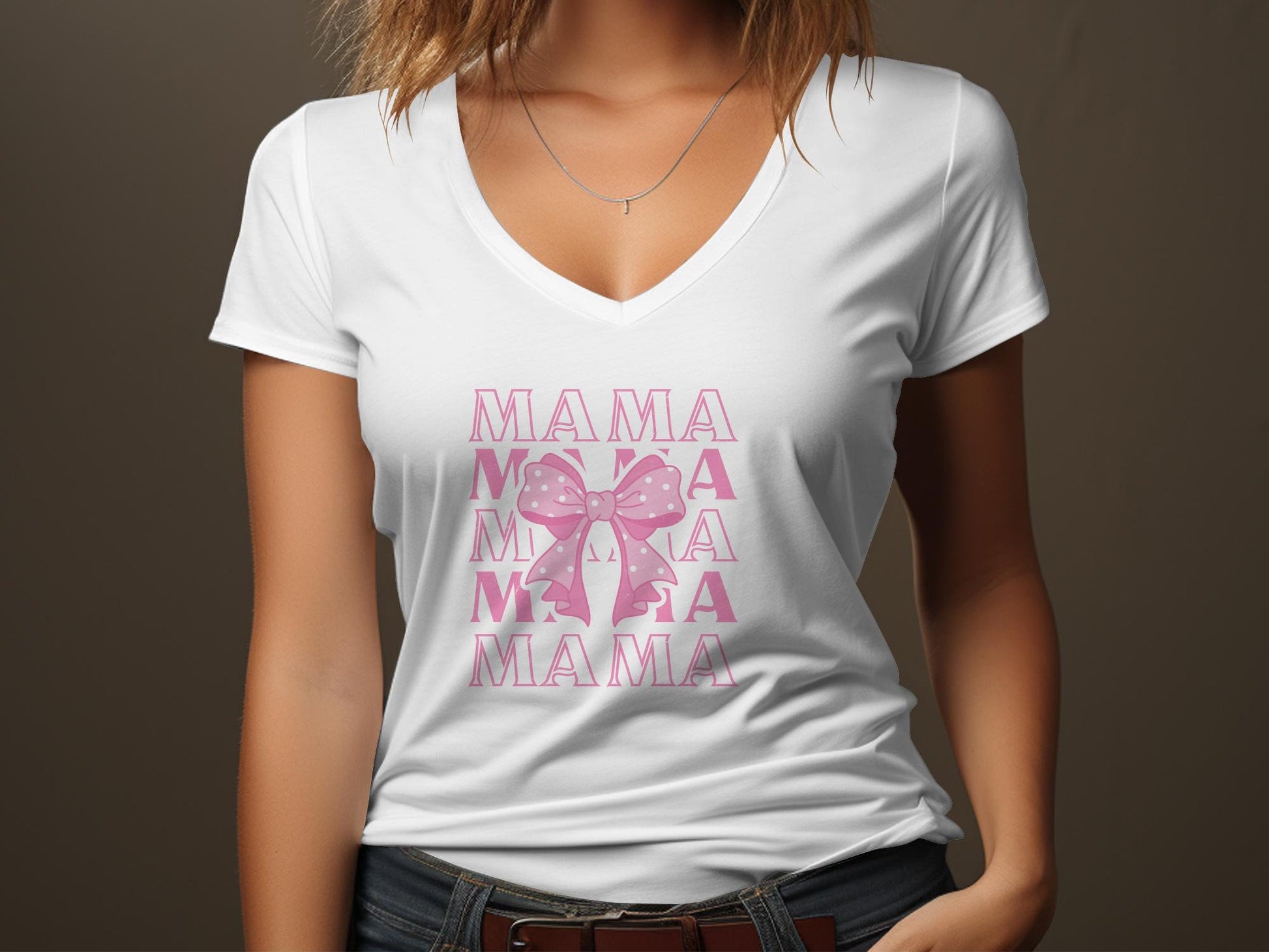 Mama and Mini Matching T-Shirts, Mom and Me Bow Tee, Mother Daughter Coquette Shirts, Pink Graphic Top