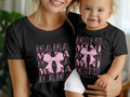 Mama and Mini Pink Bow Coquette T-Shirts, Cute Mommy and Me Matching Outfits, Feminine Mother Daughter Tees, Family Twinning Tops