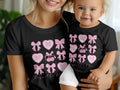 Mama and Mini Coquette T-Shirts, Mommy and Me Matching Outfits, Pink Bow Heart Tees, Mother Daughter Gift