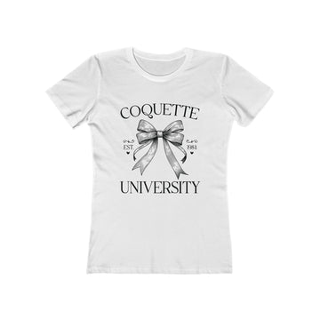 Coquette University Next Level Boyfriend Tee for Women, Coquette Slim Fit Soft Tee, Coquette Bow Baby Doll Tee