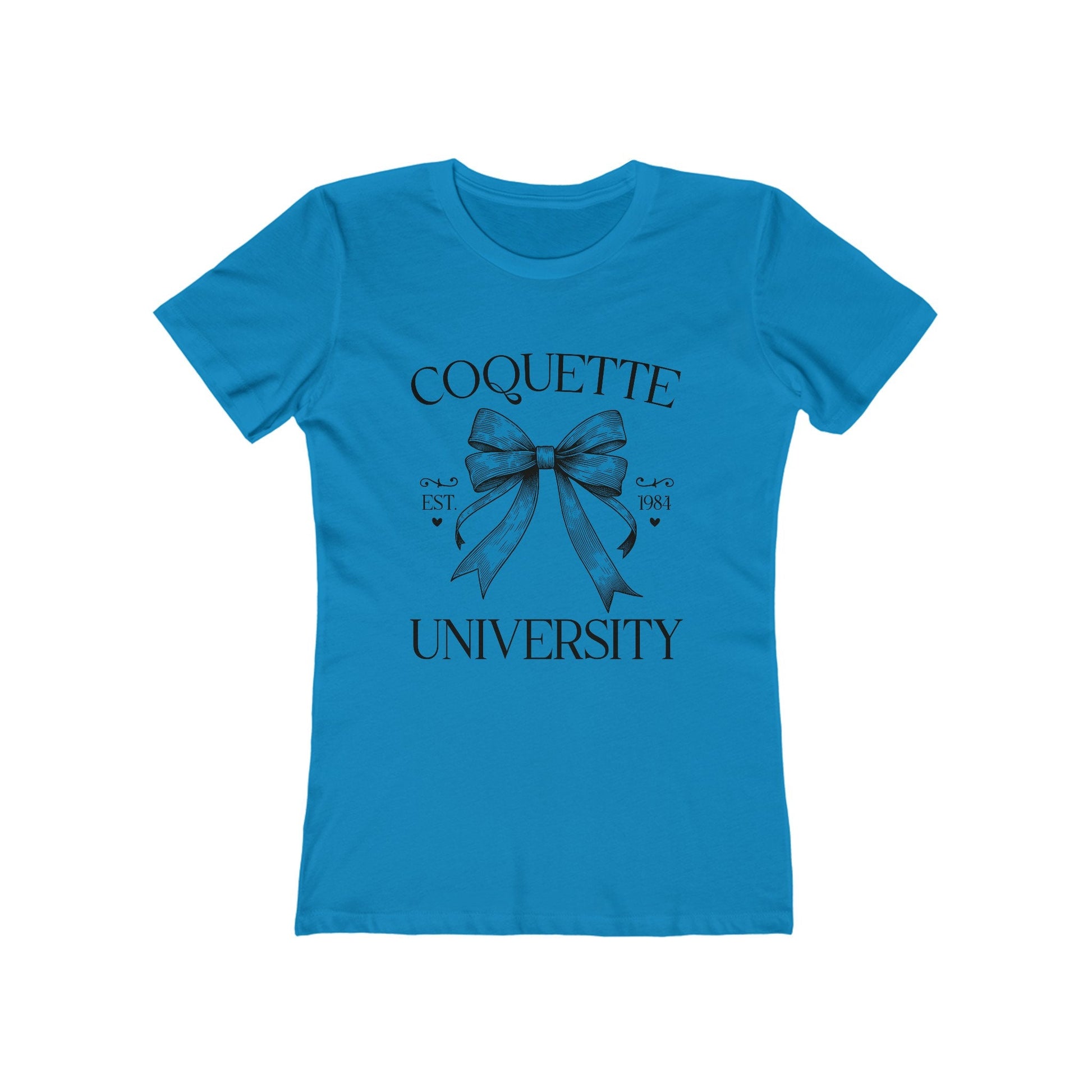 Coquette University Next Level Boyfriend Tee for Women, Coquette Slim Fit Soft Tee, Coquette Bow Baby Doll Tee