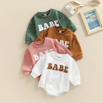Retro Bubble Romper 0 18M Newborn Baby Boy Girl Autumn Bodysuit Long