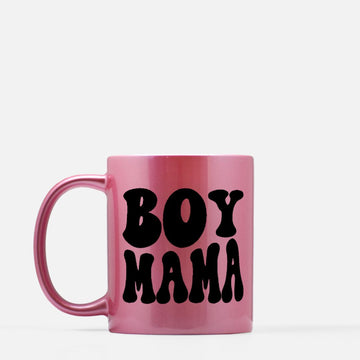 Metallic Pink Boy Mama Mug 11oz. (Pink)