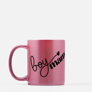 Metallic Pink Boy Mama Mug 11oz. (Pink)