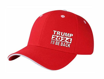 Trump 2024 I&#39;ll Be Back President United States Red Hat Cap