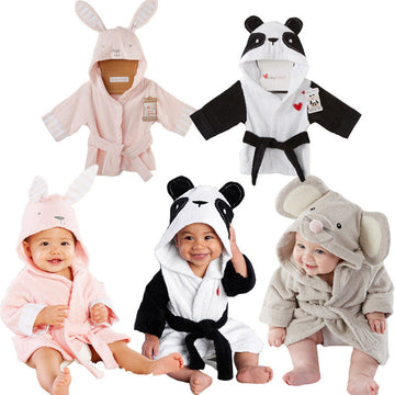 Pudcoco US Stock Baby Children Kids Pajamas Panda Mouse Rabbit Bath Robe Infant Homewear Beach Towel