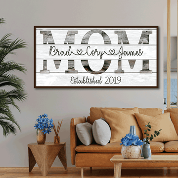 Personalized Loving Mom - Framed Print, Custom Mom Printed Canvas, gift for her, gift for mom