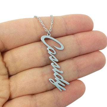 Vertical Personalized Custom Name Pendant, custom name necklace