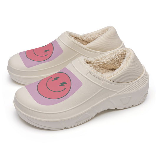 Retro Smiley Face Warm Cotton Slippers